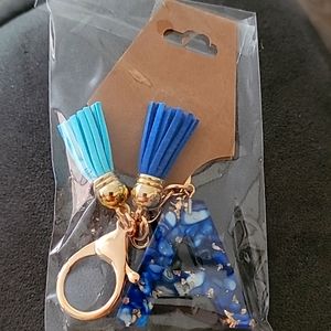 Letter A with Tassels Keychain/Clip